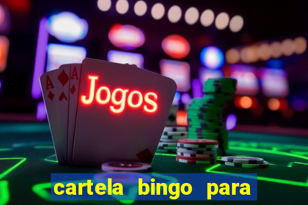 cartela bingo para cha de cozinha imprimir gratis